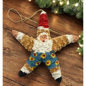 Santa Claus Starfish Christmas Tree Ornament Beach Swimsuit Hand Painted